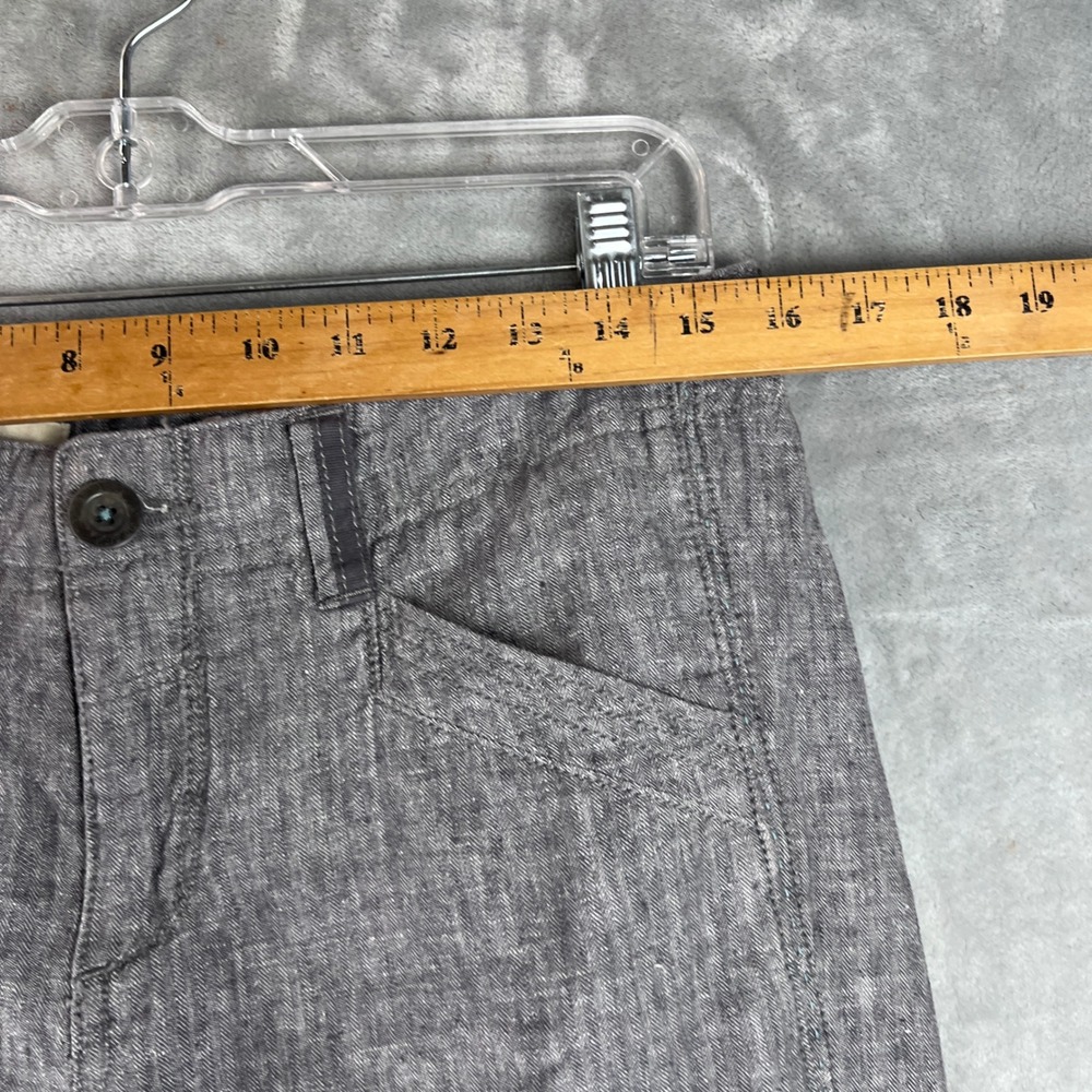 Pilcro and the Letterpress Linen Blend Wide Leg‎ Pants Size 6 Grey Herringbone - Picture 5 of 9